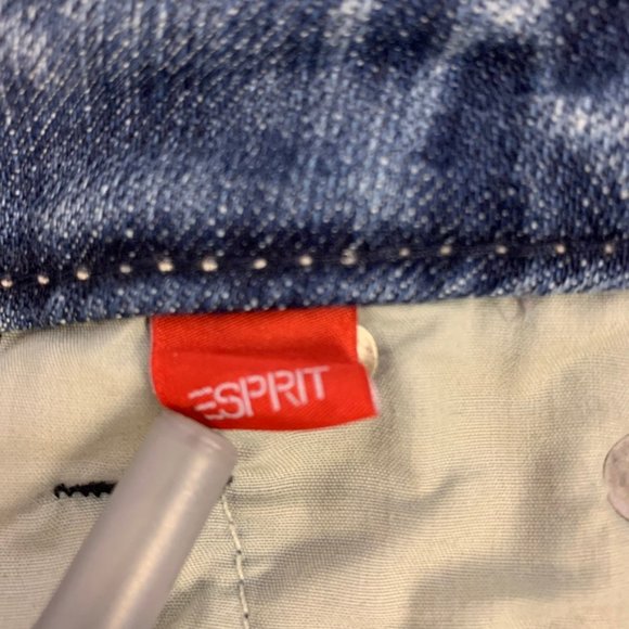 Esprit Jeans With Embroidered Flowers 100% Cotton - Picture 6 of 8